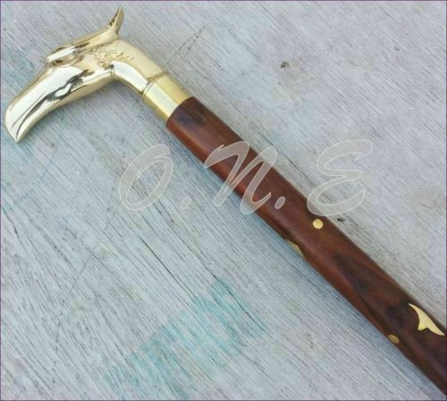 Ancienne canne pied bois - ancienne, en