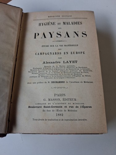 Livre ancien medecine hygiene - medecine,