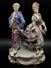 WOW! Antiqued Meissen Art Nouveau 19th Century Dancing Lovers Group 1890’s 8inch