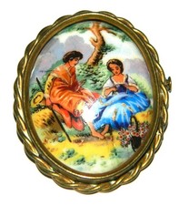 superbe broche en Limoges