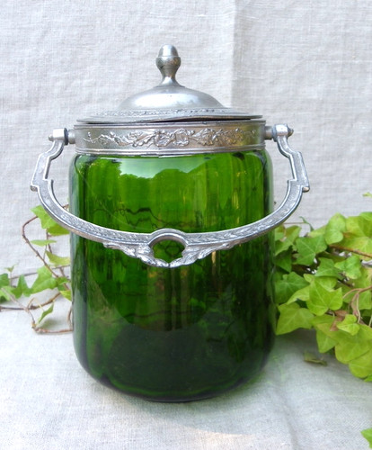 Pot biscuit verre vert - À,