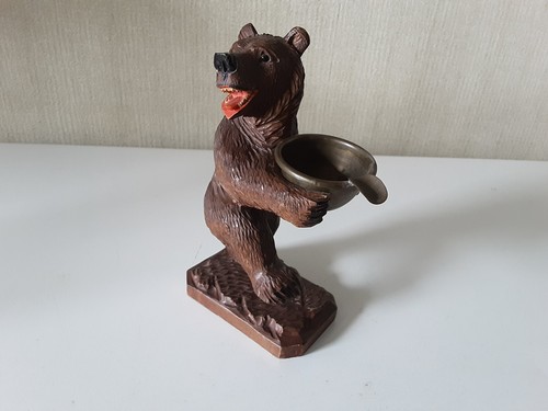 Ancienne sculpture ours bois - sculpture,