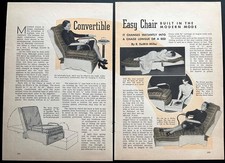 Convertible Easy Chair / Chaise Lounge / Bed 1939 HowTo Build PLANS w/drawer