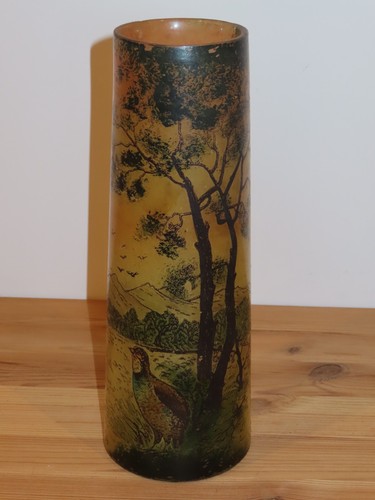 Vase verre signée decor - verre,