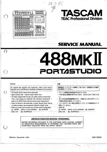 Manuel service tascam 488 - service,
