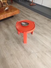 Table Basse Tripode Vintage Plastique Orange Kastilia Italie Space Age 70's Pop
