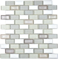 Carreaux de Mosaique Miroir Mosaïque Verre Cuisine Bain Wc Céramique Vieux Blanc