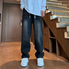 Pantalon homme grande taille taille taille taille élastique jean délavé coupe