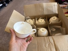 Villeroy & Boch 16-8806-1300 CMS Stella Hot Gil+Log. PM Tea Cups SET of 6 MINT