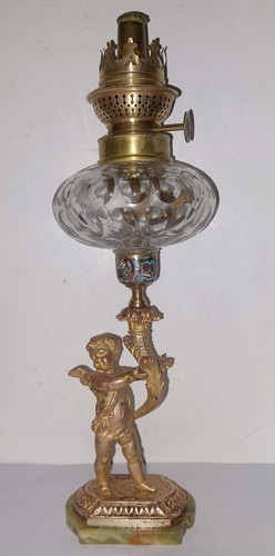Lampe petrole angelot putto - petrole,