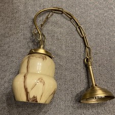 Tulipe Art déco en verre épais Opaline Abat Jour Lampe Marbré Clichy Suspension