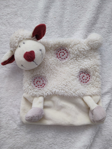 Doudou mouton blanc spirale