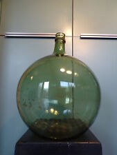 ANCIEN DAME JEANNE  VERRE-soufflé  vert 15 LITRE BONBONNE