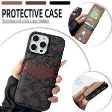 For iPhone 16 15 14 Plus 13 12 11 Pro Max Shockproof Case Wallet ID Card Holder