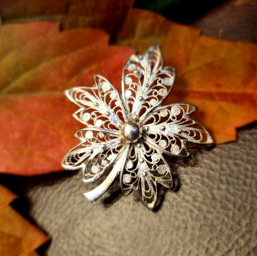 Broche vintage feuille - broche,