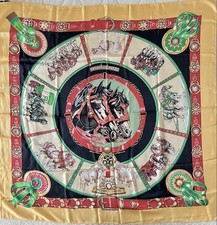 Hermes Paris Silk Scarf Horse & Harness Design 85cm Used