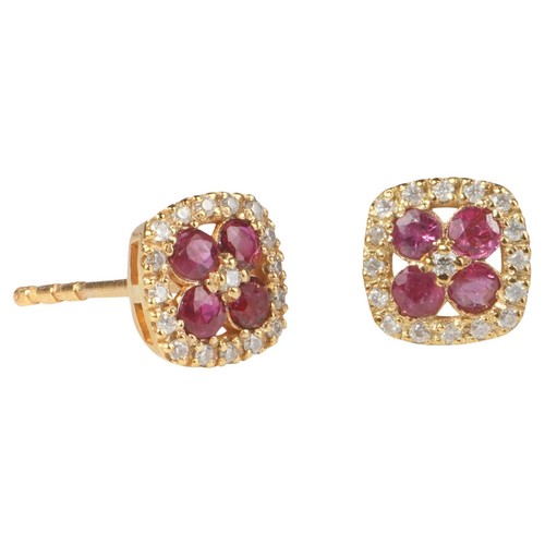 18k solid gold clover ruby - 18k,