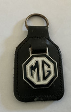 Antique MG Leather Keychain - Garages - Made in England - Keychain