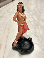 WOW 1943 LL Rittgers Chalkware Blonde Hula Girl Ash Tray EXTREMELY RARE! Signed
