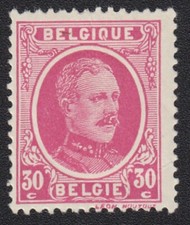 1925 le roi Albert TIMBRE 30c Belgique lie de vin neuf