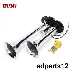 12/24V Klaxon 2 Trompes Métal