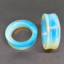 Opalite Concave Double Flare Tunnels 2g - 2"
