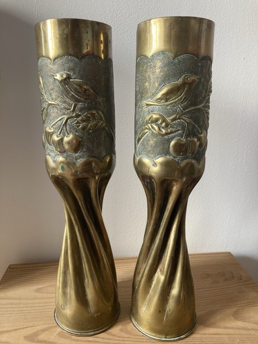 Paire vases obus - de,