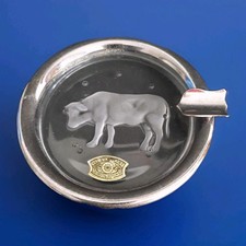 cendrier décor taureau en