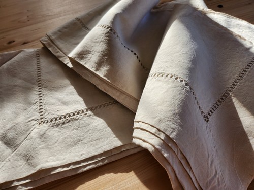 Ancien grand drap toile lin - grand,