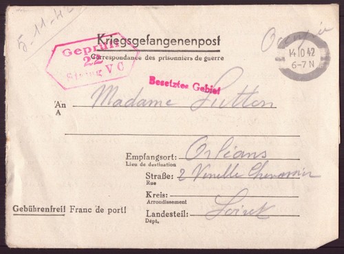 Lettre prisonnier guerre - lettre, de