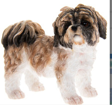 Brown White Shih Tzu Dog Ornament Figure Shih tzu Statue by Leonardo