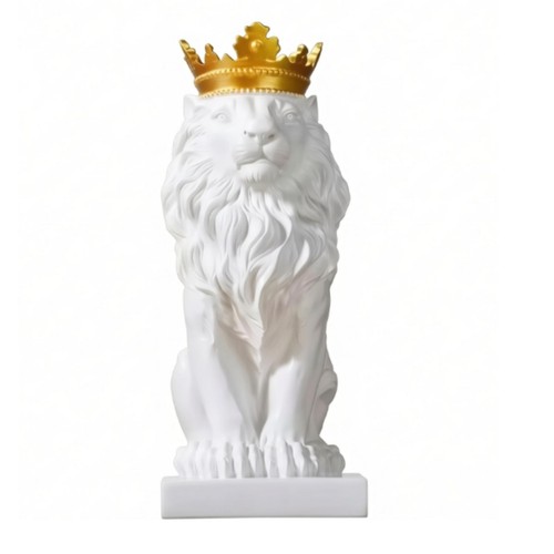 Sculpture lion couronnée - sculpture,