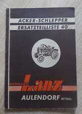 Hermann Lanz Aulendorf Tractor 40/20 or 22 HP Spare Parts List