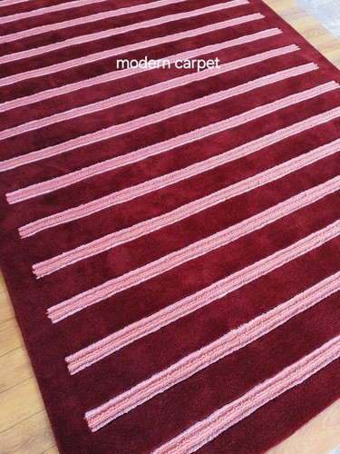 Tapis rayé en peluche - -,