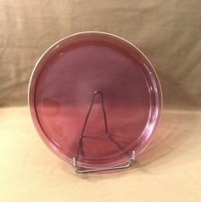 SAINT LOUIS Round Serving Tray Red Crystal Enhanced with Fine Gold 29.5cm