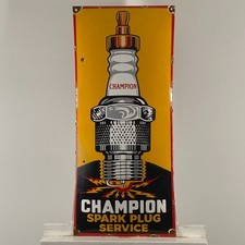 Plaque émaillée Champion - 75x33cm (29,5x13") - Panneau publicitaire bougie...