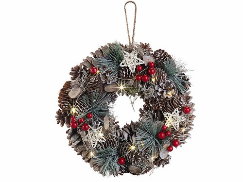 Couronne noël lumineuse - couronne,