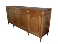 Buffet enfilade en merisier de style Louis XVI Dessus marbre blanc