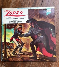 Zorro raconté par Daniel Gélin livre-disque 33T Disneyland record Walt Disney