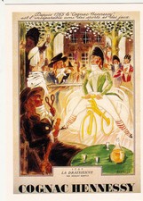 Postcard postcard COGNAC repro old poster HENNESSY 1933 la draisienne