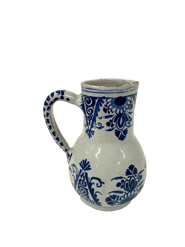Pichet faïence bleu sur - faïence,