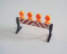 Playmobil (Q1285) Construction Site - Printed Barrier for Work with Orange Lights