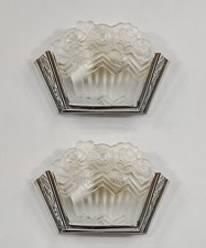 PAIR 1930 FRENCH ART DECO WALL SCONCES BY NOVERDY ..... lights muller era france