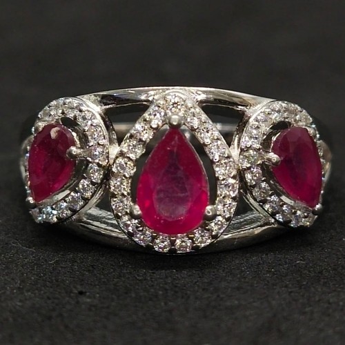 Bague poires argent - en,