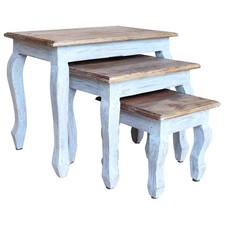 Ensemble de Tables Gigognes Bouts de Canapé 3 pcs Bois d'Acajou Massif vidaXL