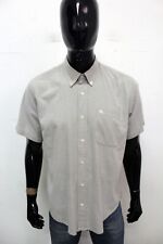 Burberry London Shirt Mens Size M Grey Short Sleeve Chemise Cotton Shirt