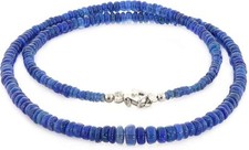 Velo Blue Ethiopian OPAL Plain Rondelles Beads Necklace, Health Beneficiary Gift