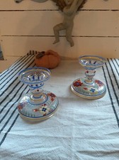 paire de bougeoirs en verre