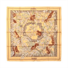 Hermès Carré 90 CASSE NOISETTE Nutcracker Scarf Silk Yellow
