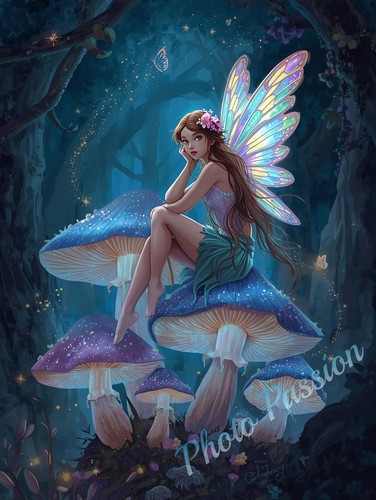 Poster fee ailes brillantes - fee,